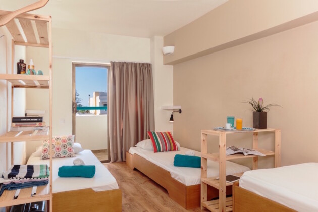 comfortable and cheap mixed dormitory with balcony in stay hostel rhodes