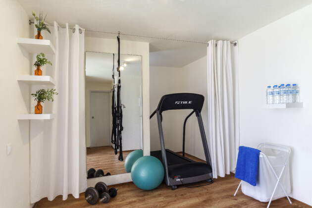 comfortable gym at stay hostel rhodes alternative travel concept accomodation