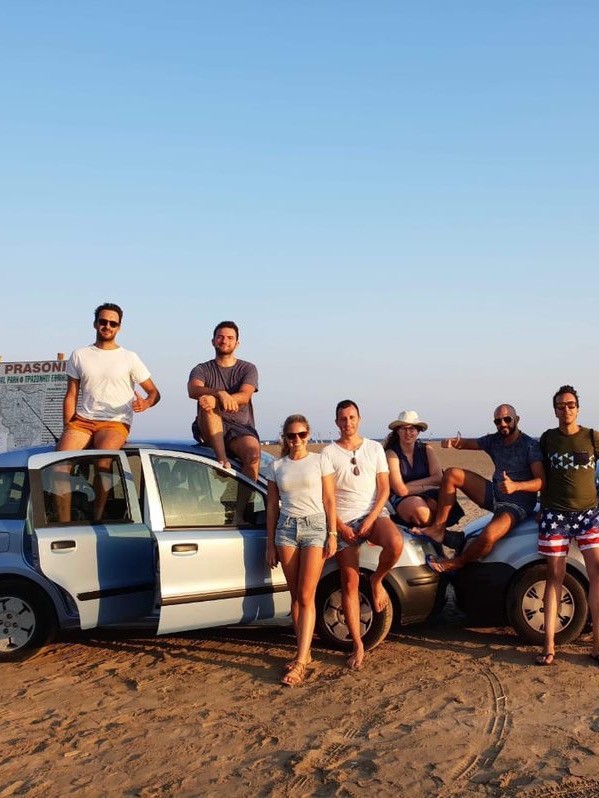 activities tourists at prasonisi beach carpooling together visiting rhodes island